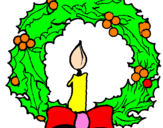 Desenho Coroa de natal e uma vela pintado por luana stephanie