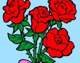 Desenho Ramo de rosas pintado por juliano