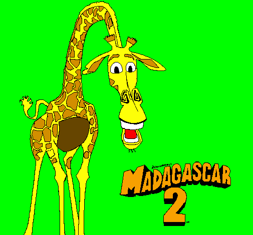 Desenho Madagascar 2 Melman pintado por Harley Quinn