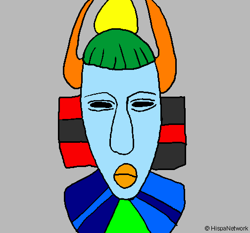 Desenho Máscara africana pintado por pepe