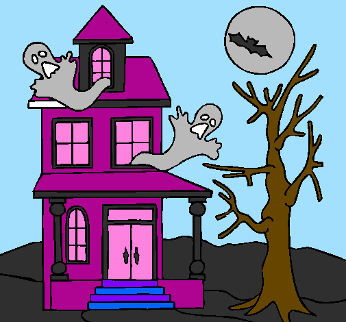 Desenho Casa do terror pintado por carol