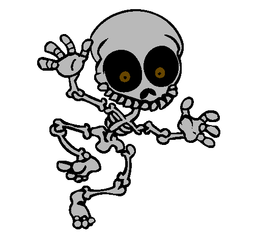 Desenho Esqueleto contente 2 pintado por ryki
