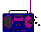 Desenho Radio cassette 2 pintado por barbara