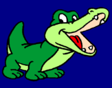 Desenho Crocodilo pintado por helen 