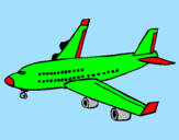 Desenho Avião de passageiros pintado por henrique