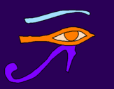 Desenho Olho de hórus pintado por Elizabeth Braga