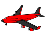 Desenho Avião de passageiros pintado por AVIAO DO RUBRO-NEGRO