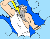 Desenho Zeus pintado por Elizabeth Braga