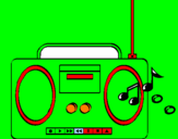 Desenho Radio cassette 2 pintado por justin bieber