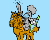 Desenho Cavaleiro a alçar a espada pintado por felipe gabriel