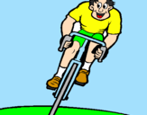 Desenho Ciclista com gorro pintado por Tarcísio