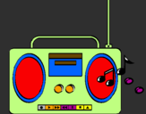 Desenho Radio cassette 2 pintado por iara