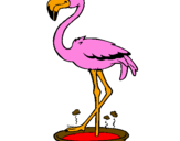 Desenho Flamingo com os pés de molho pintado por RICHARD