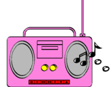 Desenho Radio cassette 2 pintado por isabella