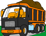Desenho Camião de carga pintado por esther