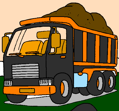 Desenho Camião de carga pintado por STEFANY