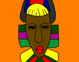 Desenho Máscara africana pintado por cris 