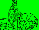 Desenho Cavaleiro a cavalo pintado por melissamnf