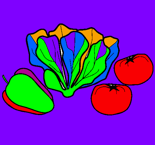Desenho Verduras pintado por bea<3