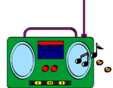 Desenho Radio cassette 2 pintado por neymar