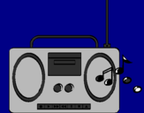Desenho Radio cassette 2 pintado por guigui