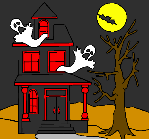 Desenho Casa do terror pintado por Thales Henrique