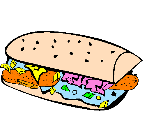 Desenho Sanduíche pintado por maricota