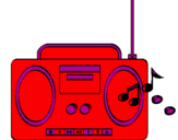 Desenho Radio cassette 2 pintado por goku