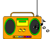 Desenho Radio cassette 2 pintado por emily