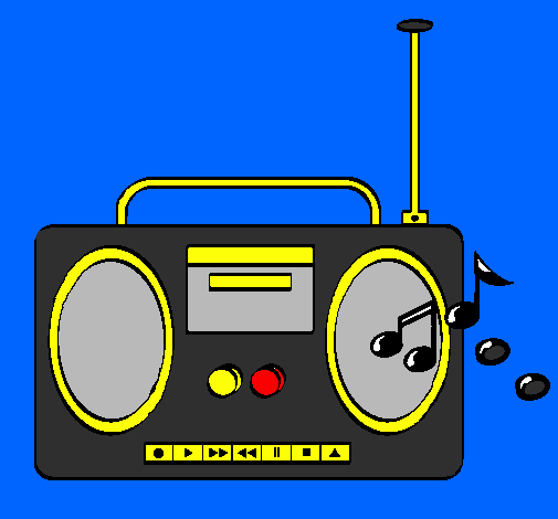 Desenho Radio cassette 2 pintado por beatriz