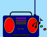 Desenho Radio cassette 2 pintado por carla