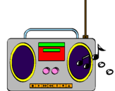 Desenho Radio cassette 2 pintado por kaika