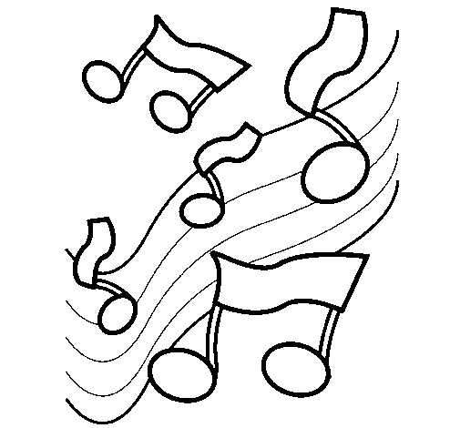 Desenho Notas na escala musical pintado por keilla
