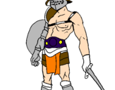 Desenho Gladiador pintado por leandro