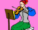 Desenho Dama violinista pintado por junior