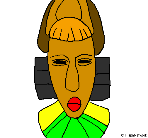 Desenho Máscara africana pintado por thifany pontes dos santos