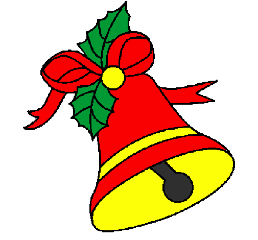 Clipart colorido de desenho de sino de natal