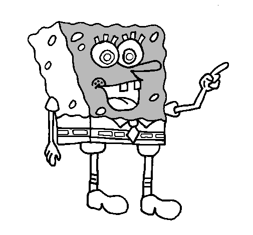 Desenho SpongeBob pintado por t