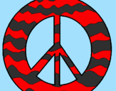 Desenho Símbolo da paz pintado por Guii e Kyssila