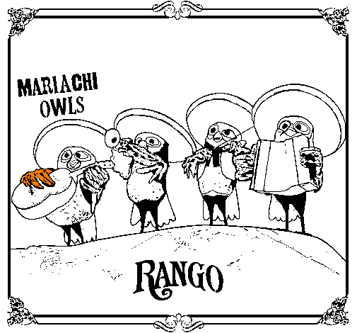 Desenho Mariachi Owls pintado por azbtrghrfghbvhyhji