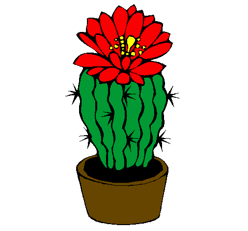 Desenho Cacto com flor pintado por Luis