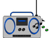 Desenho Radio cassette 2 pintado por ale