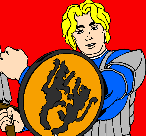 Cavaleiro com escudo de leão