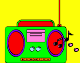 Desenho Radio cassette 2 pintado por camila