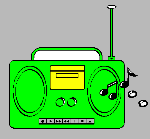 Desenho Radio cassette 2 pintado por Rafaela Rasori