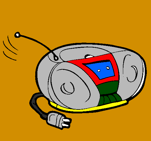 Desenho Radio cassette pintado por dudu