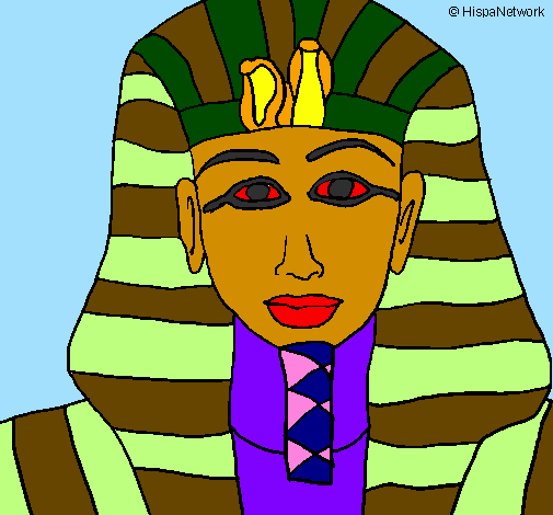Desenho Tutankamon pintado por farao
