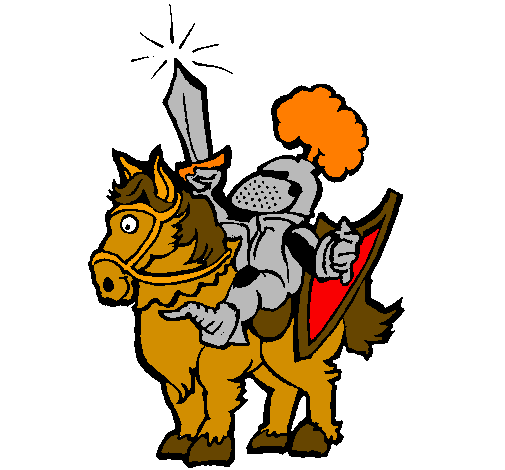 Desenho Cavaleiro a alçar a espada pintado por AnaDark