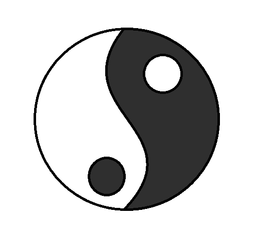 Desenho de Yin-yang pintado e colorido por Usuário não registrado