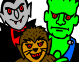 Desenho Personagens Halloween pintado por mateus